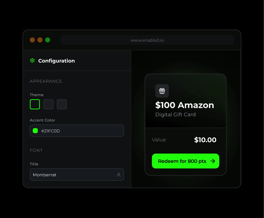 Customize the loyalty program