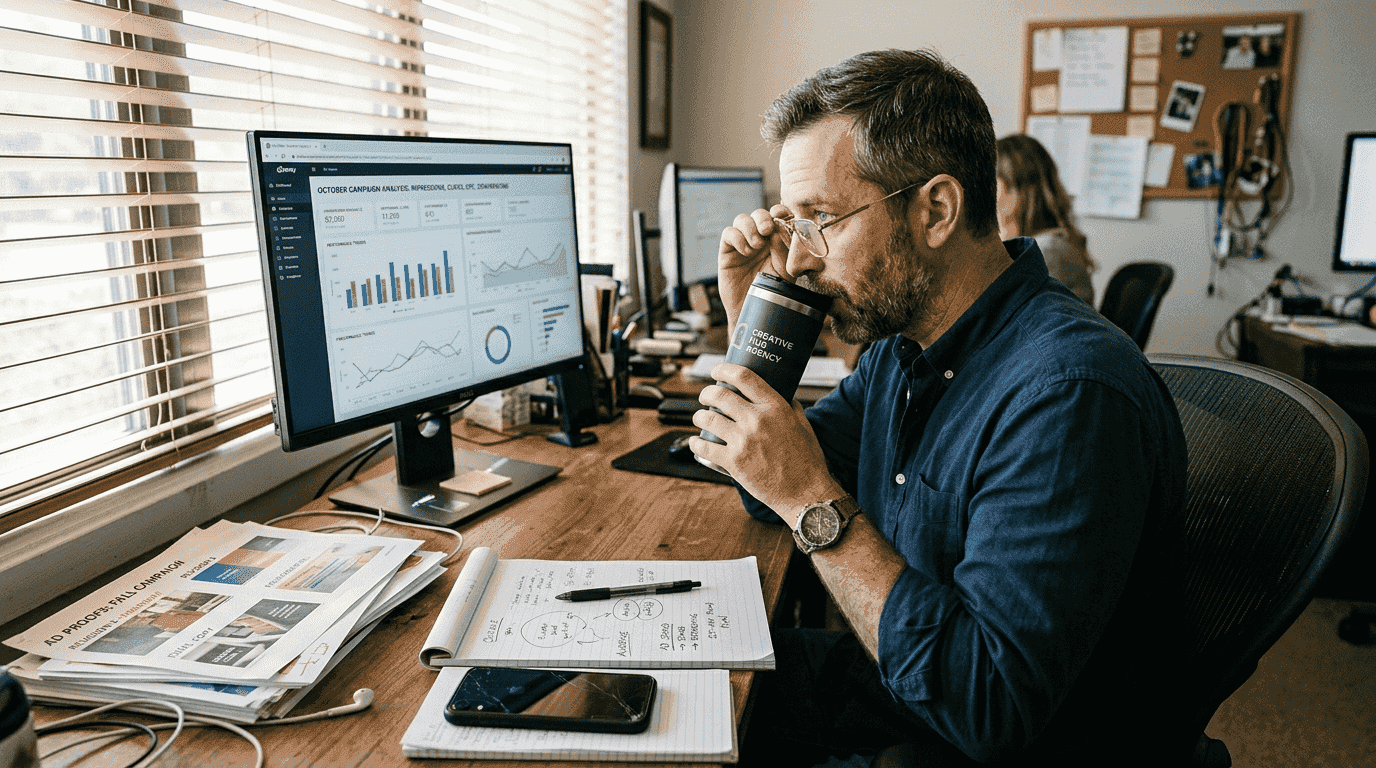 Analyst reviews data for campaign performance