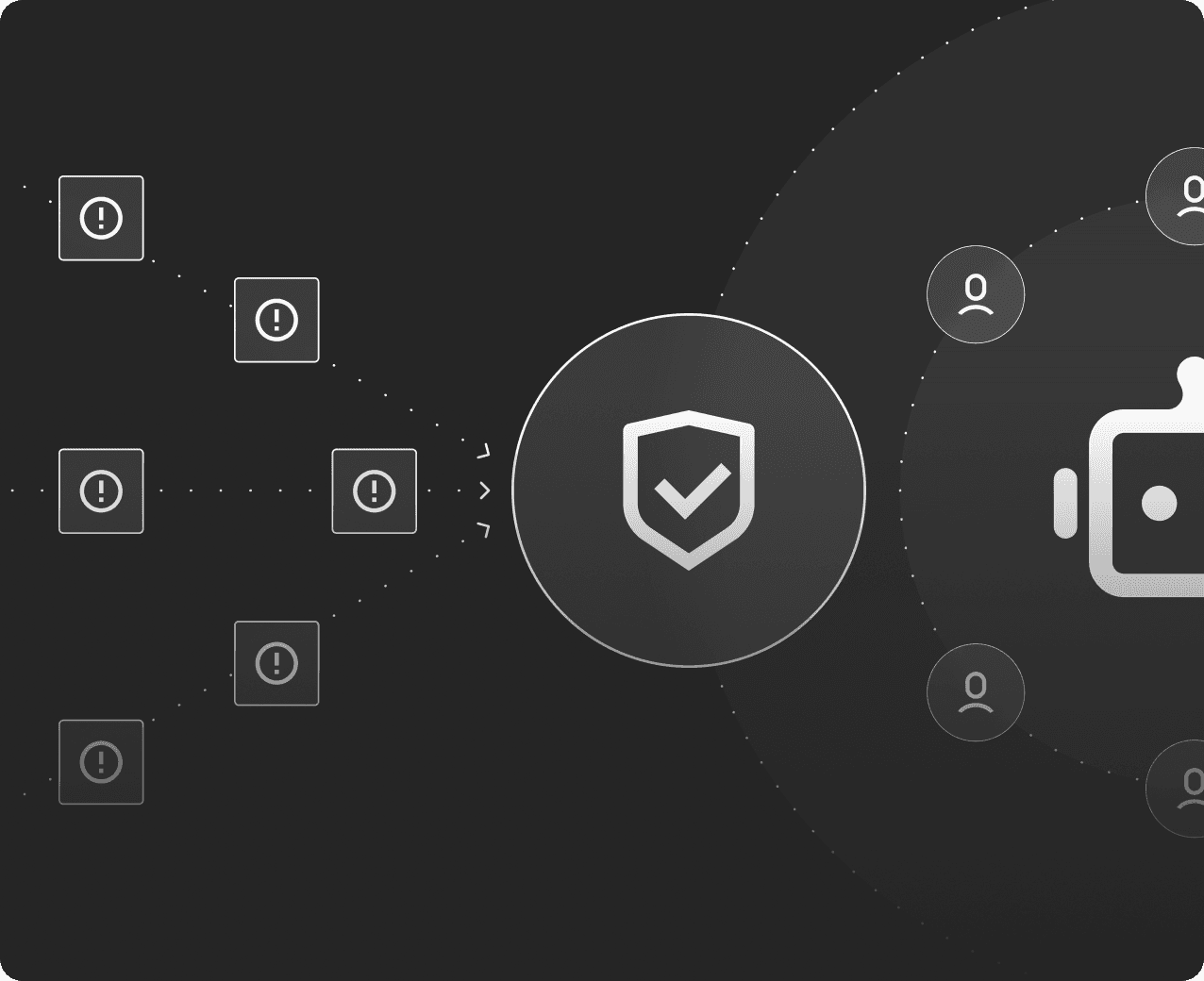 Graphic with shield in the middle leveraging ai tasks