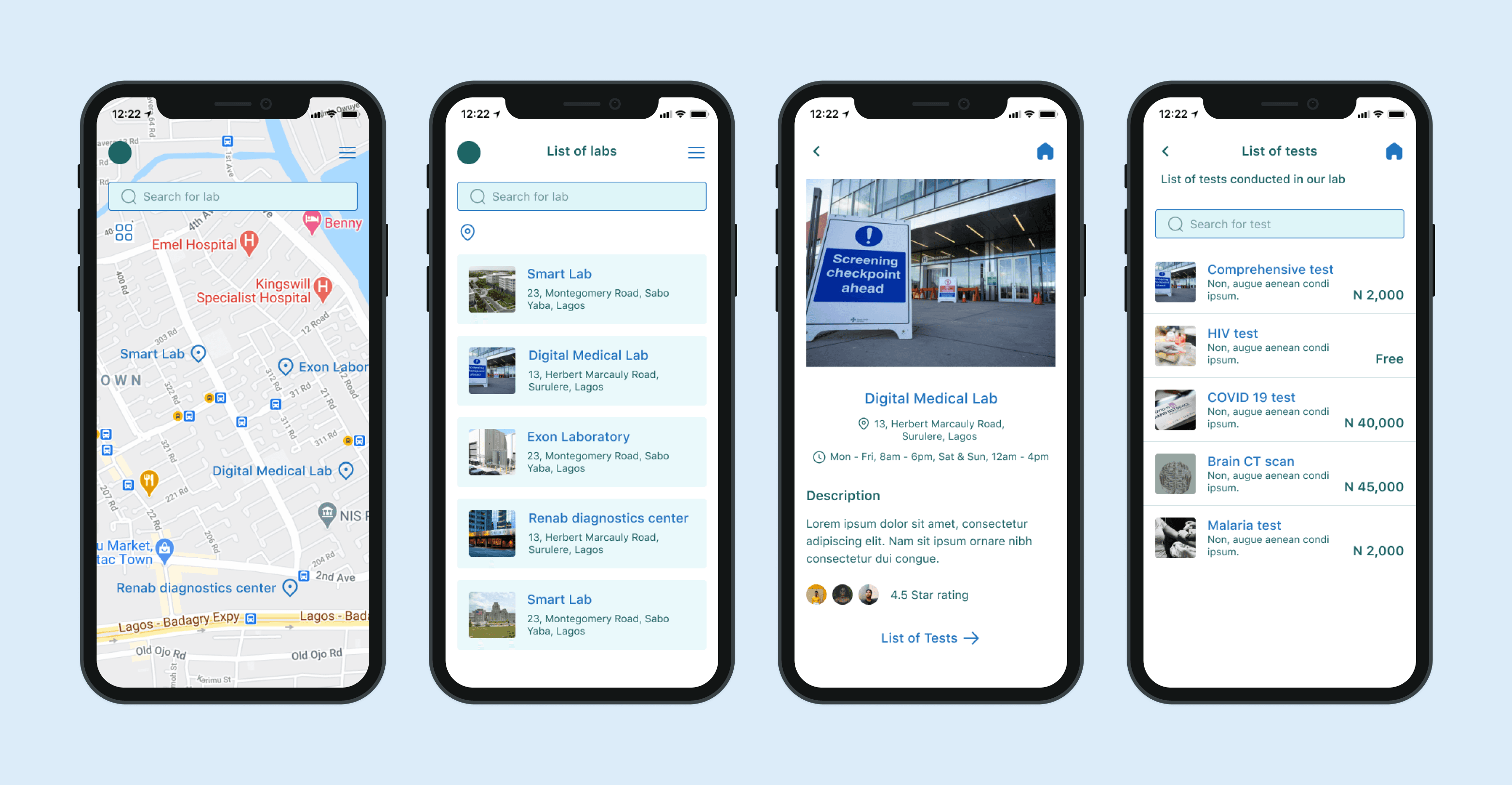 Prototype for selecting a lab