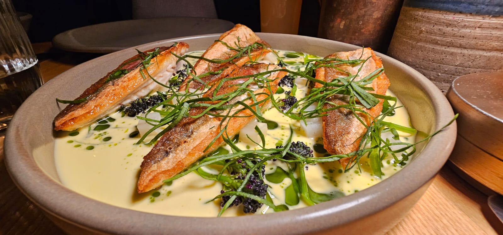 Southern market fish served in beurre blanc with greens at Sherwood Queenstown.