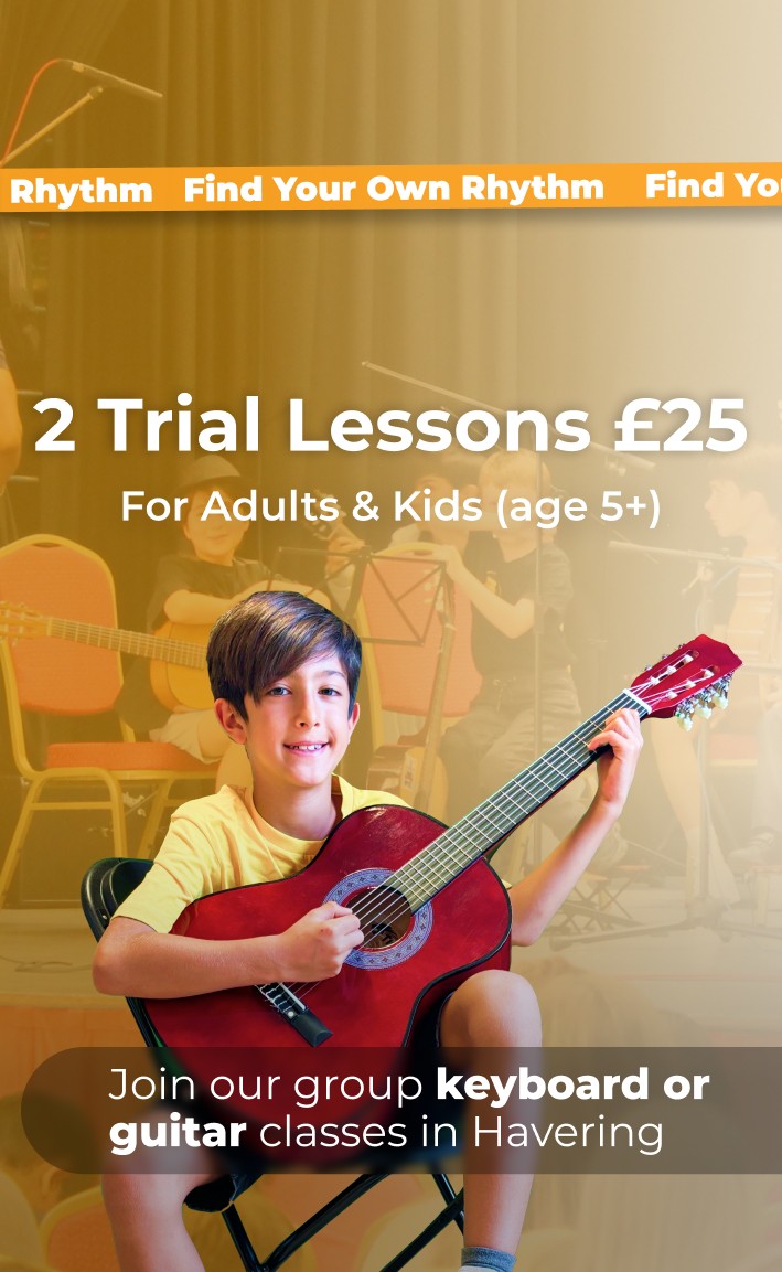 Focus Music Music advertising banner for two trial lessons for £25