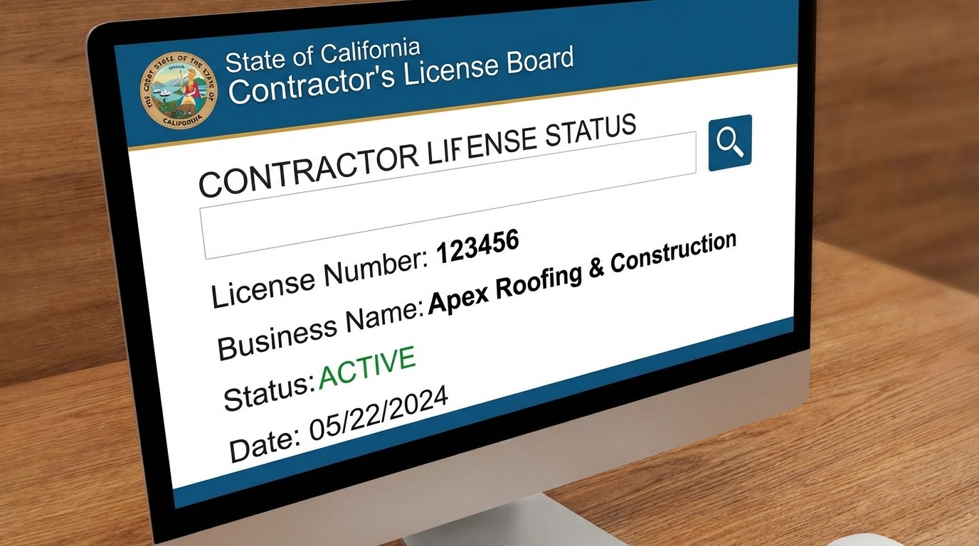 Contractor license verification on state licensing board website