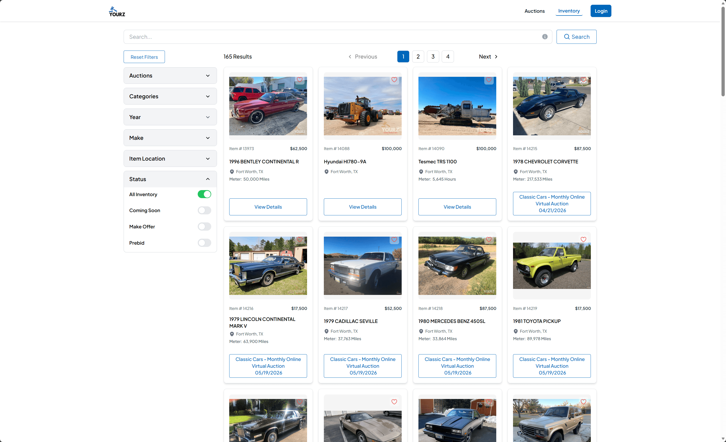 Inventory listings