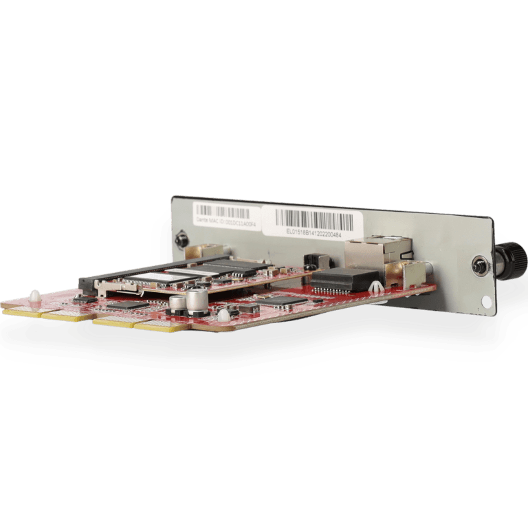 Network interface card with components and ports