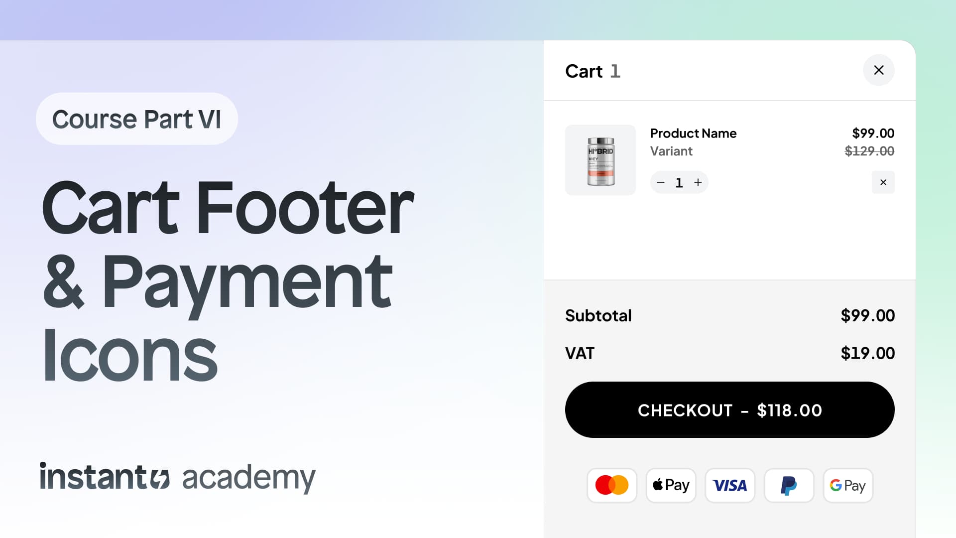 cart footer and payment icons