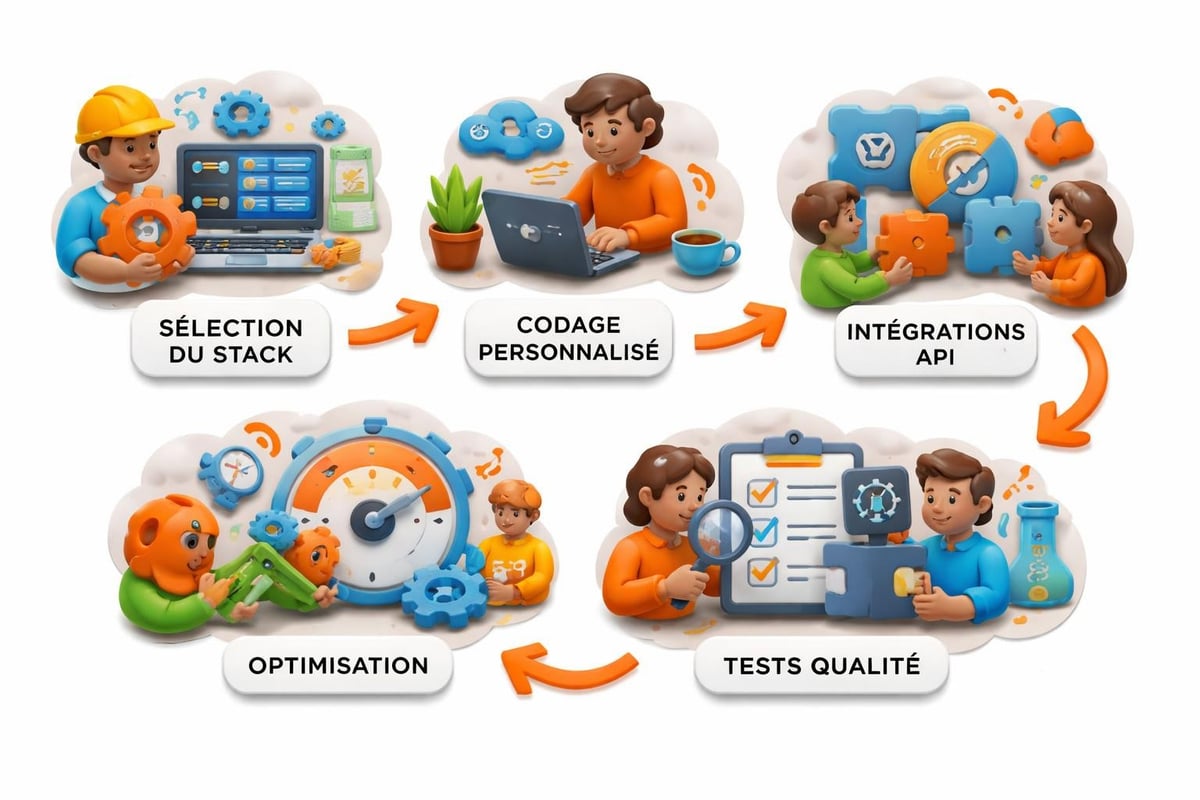 Technical development phases of custom website