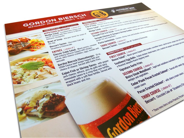 Gordon Biersch Menu