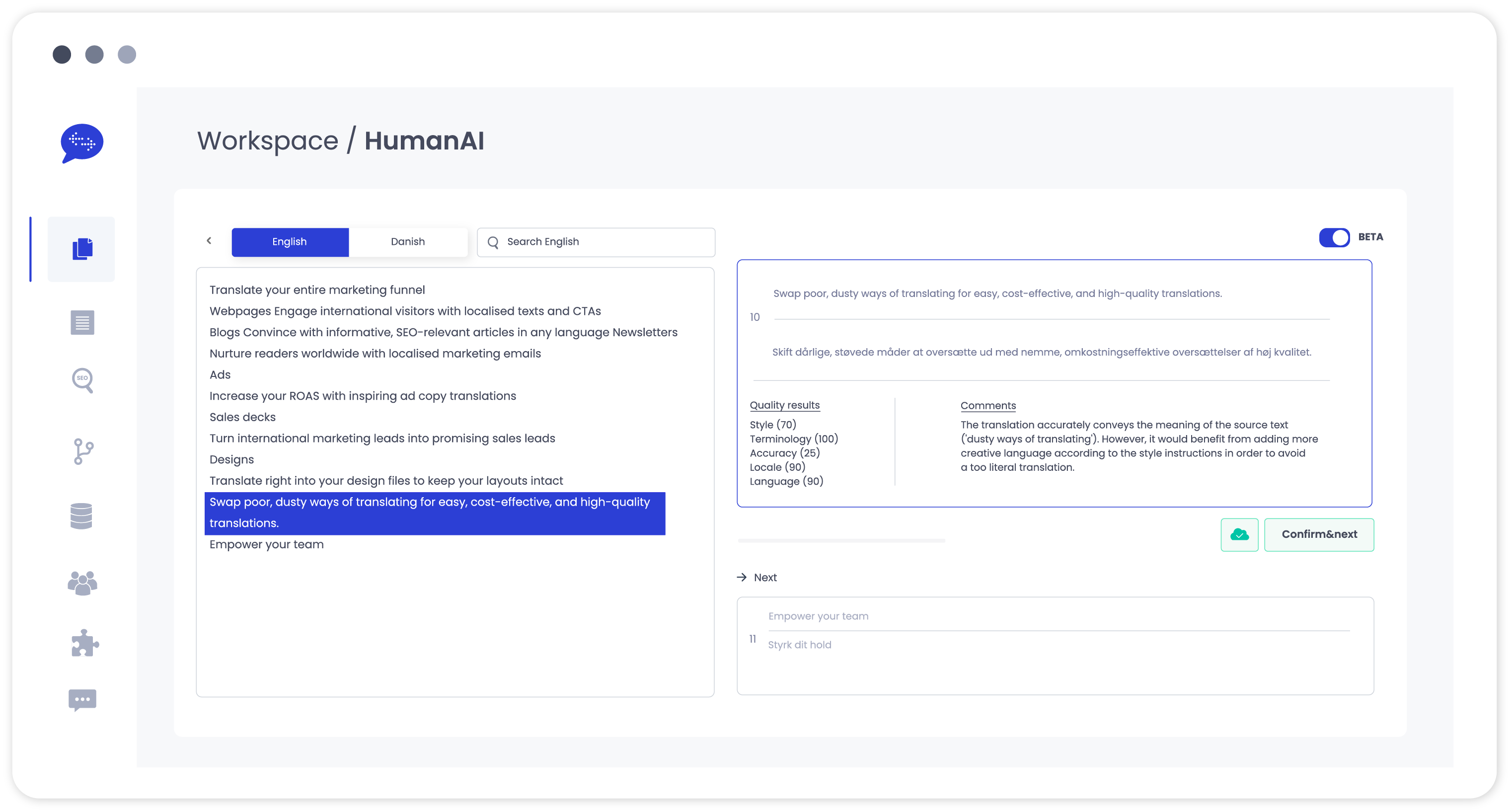 Screenshot of the main dashboard with gradients as background