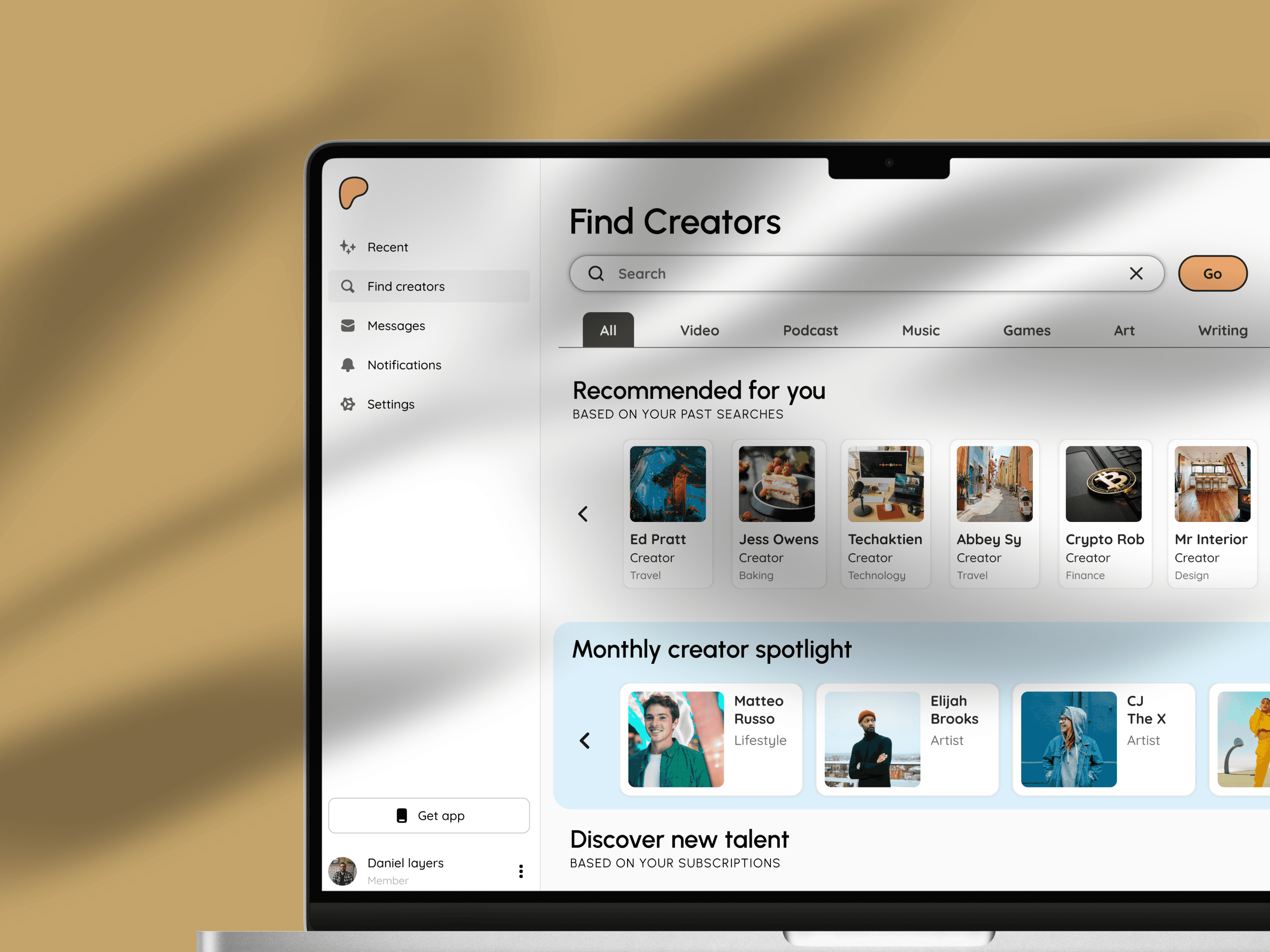 A mockup of an iPhone placed on a chair's back