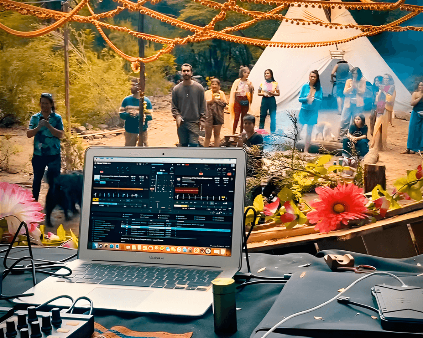 Rooftop party with friends