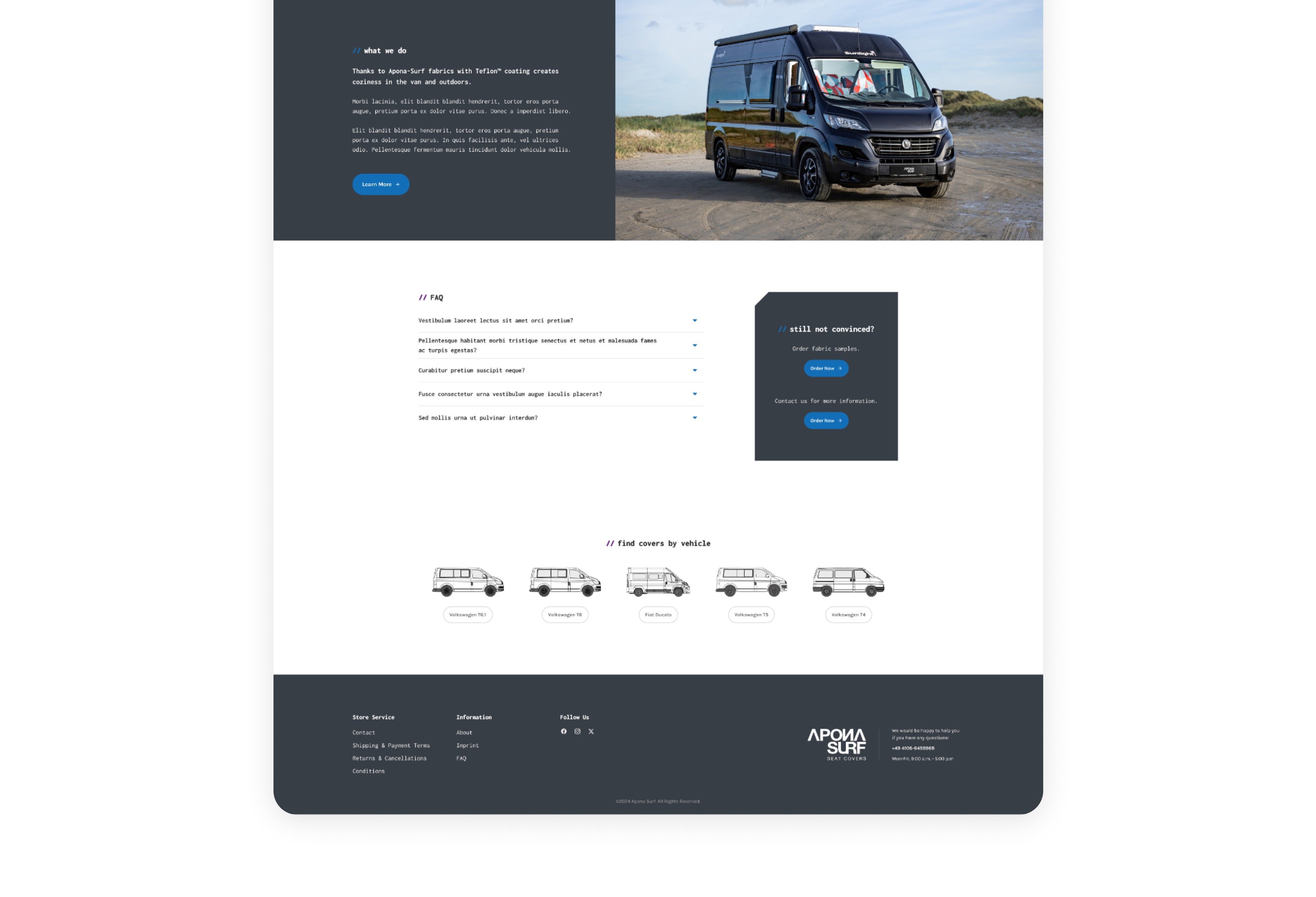bottom of web design for apona surf