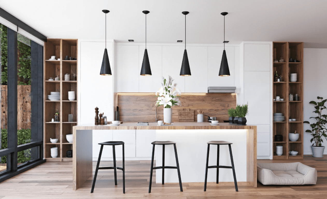 Photo représentant une cuisine moderne et design