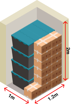 Size of 2.4m Locker Storage Unit.