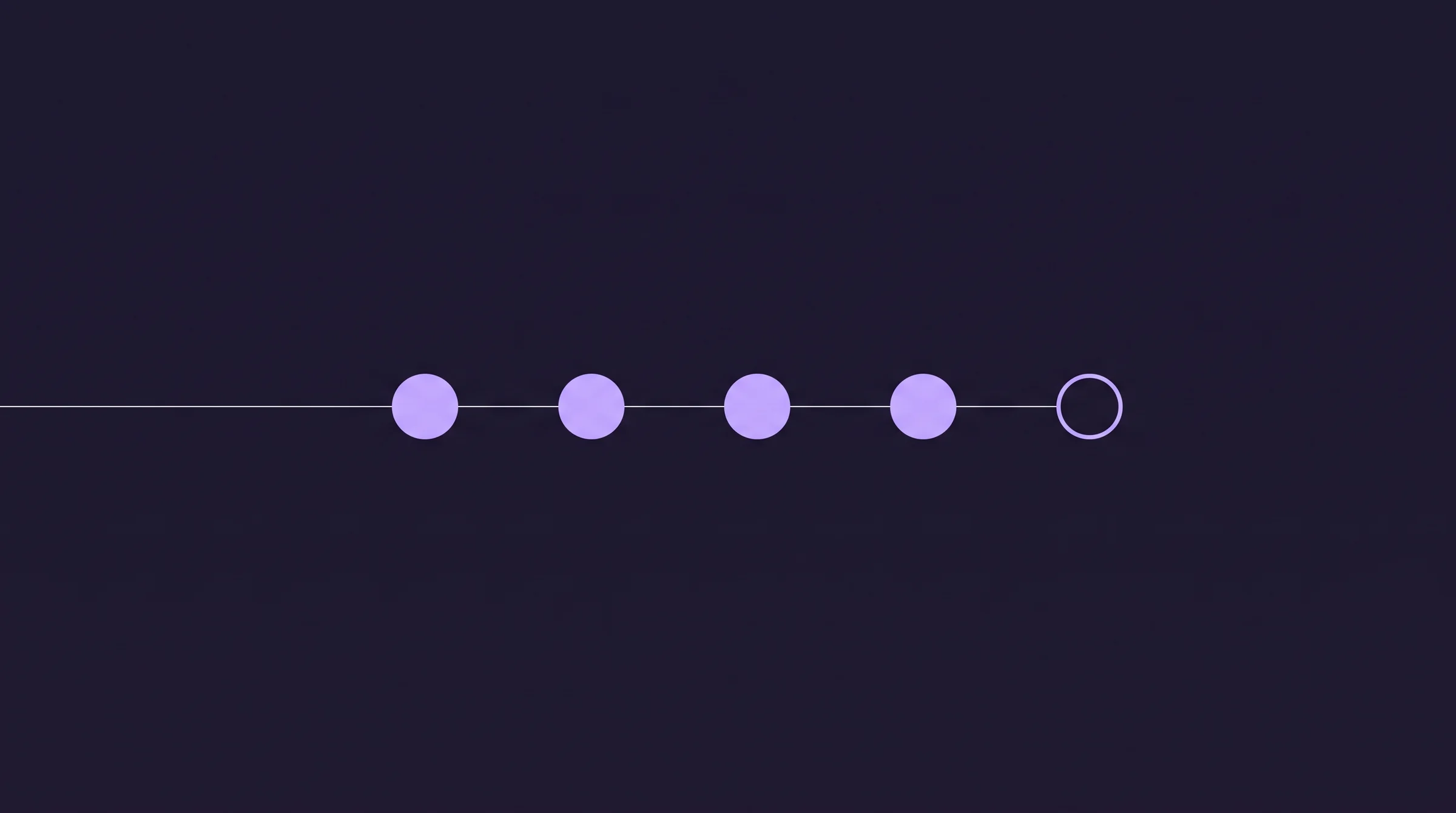 A line of nodes ending in a hollow node: the exam that's completed but never paid.