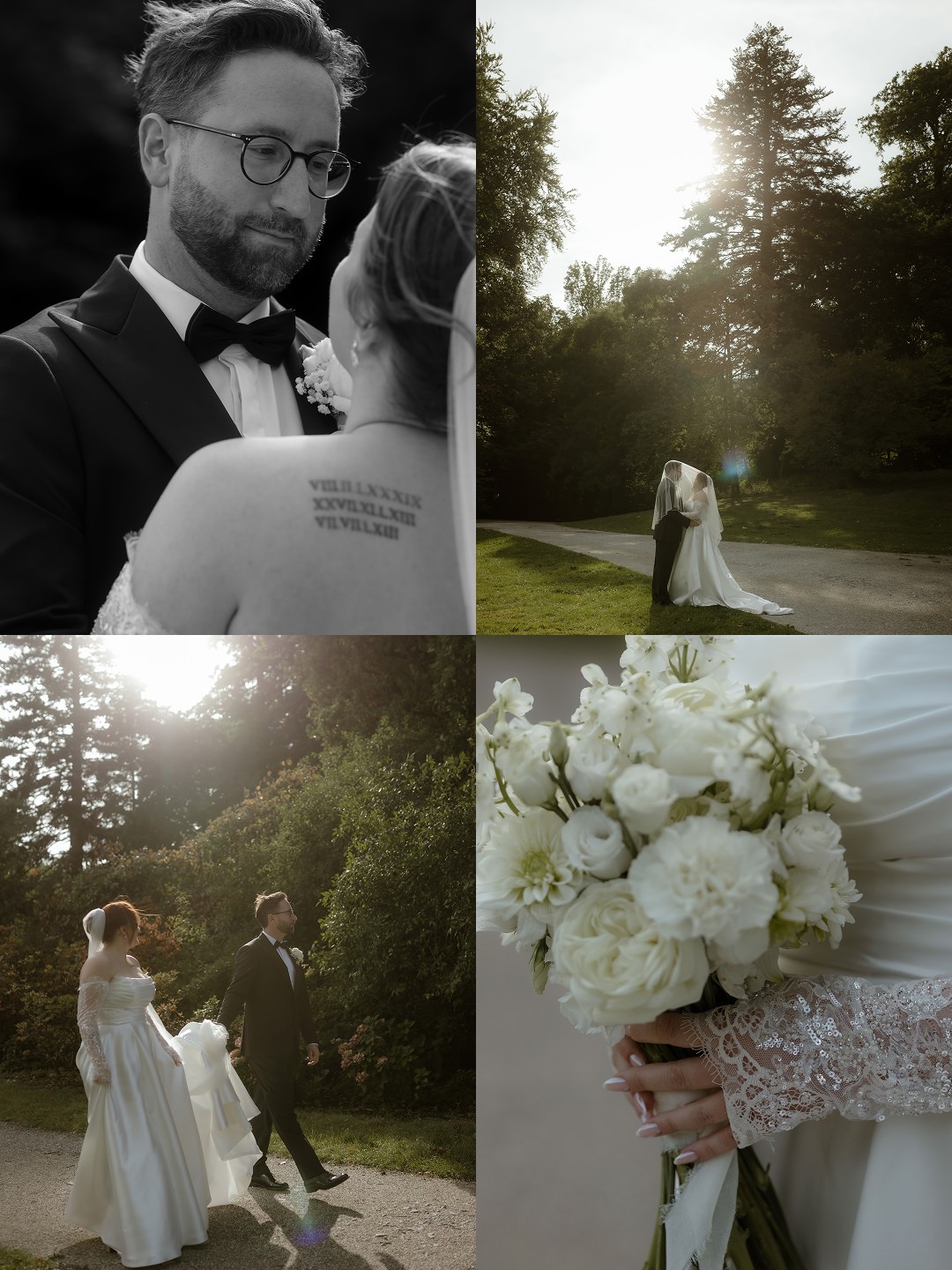 Collage von Paarshooting im Bergpark Kassel mit Hochzeitspaar