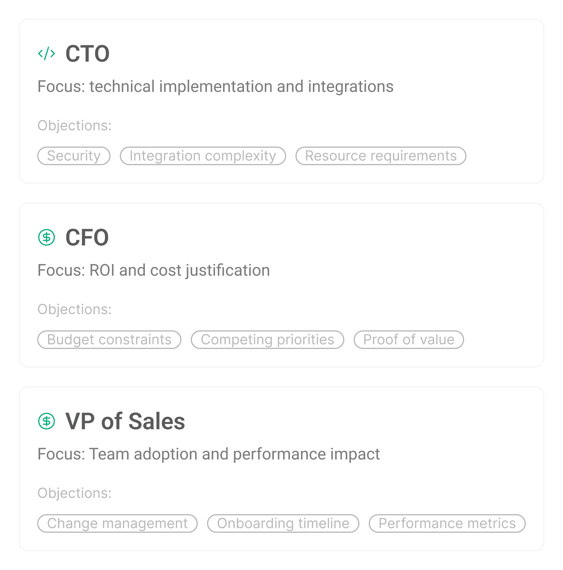 Select personas from Knowledge Hub for AI sales roleplay