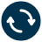A blue refresh icon signifying schedule