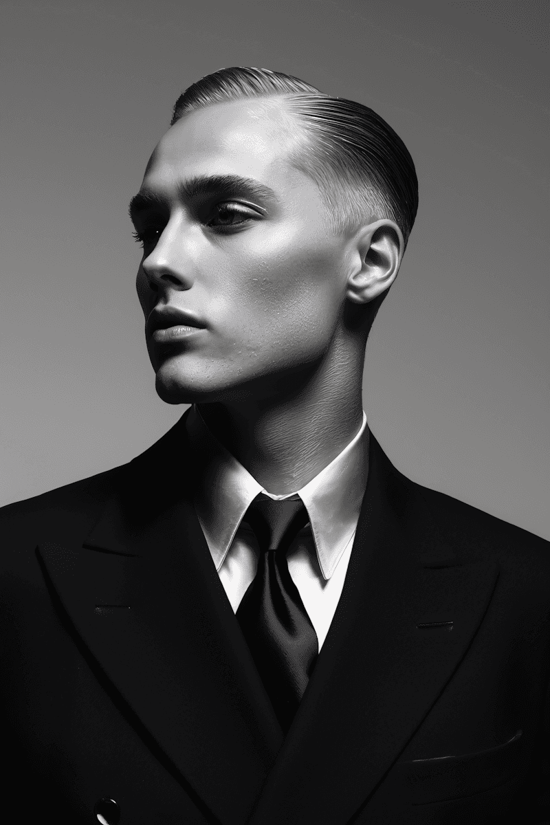 Monochrome portrait of Jonathan Mercer in formal attire