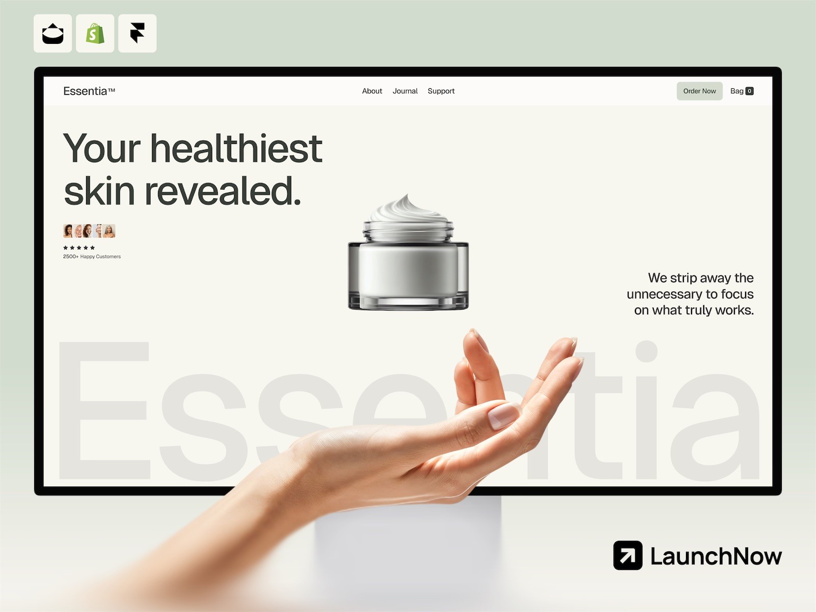 Essentia Framer ecommerce template preview