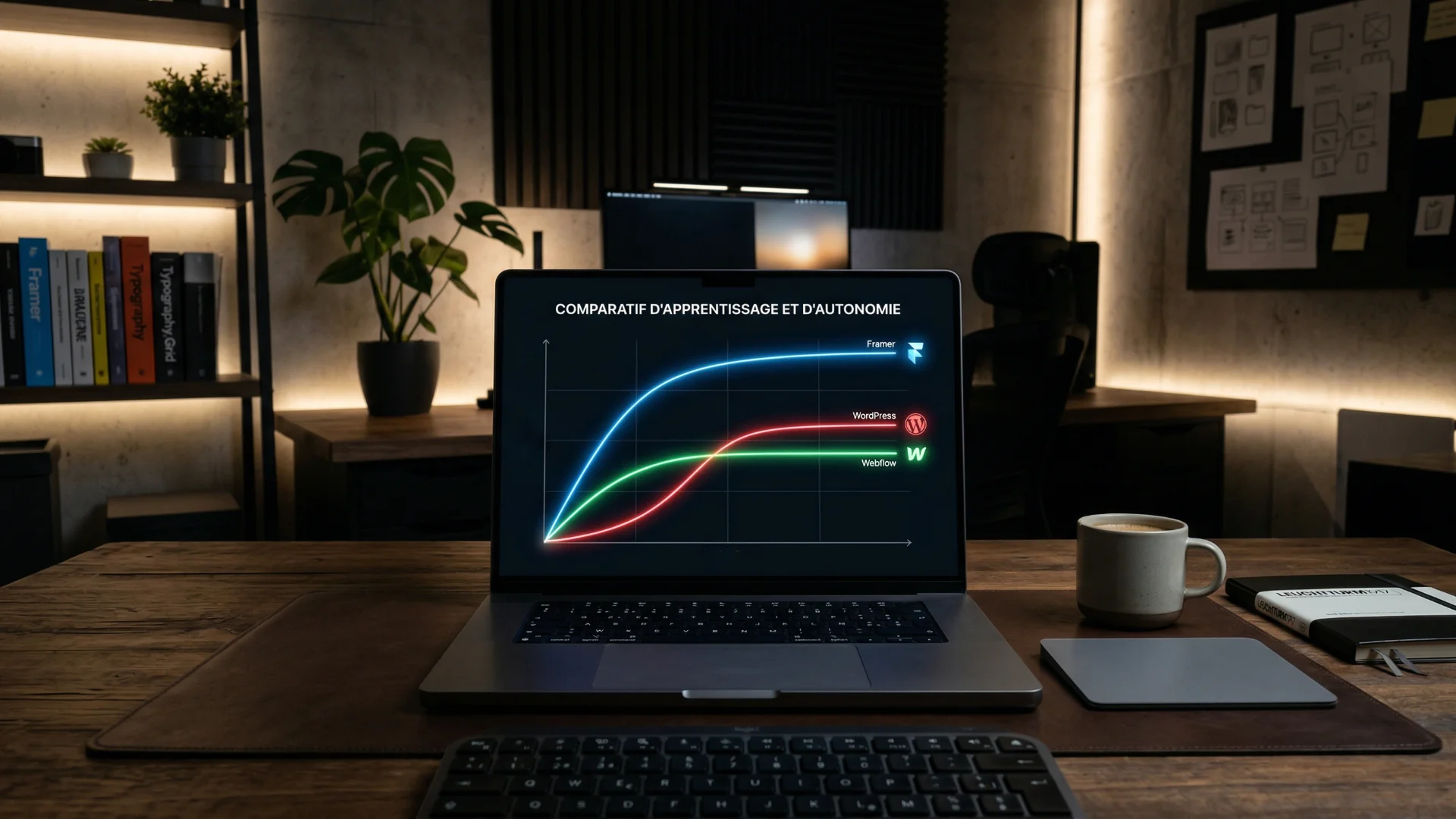 Comparaison prise en main et complexité webflow vs wordpress vs framer