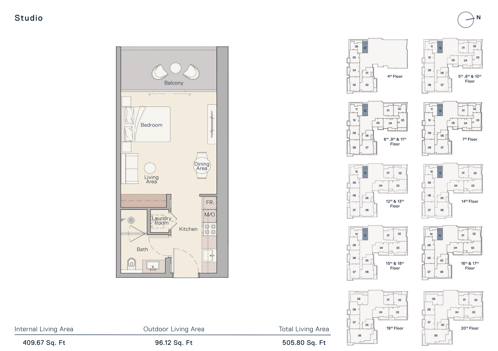 The Crestmark At Business Bay Floor Plan Studio