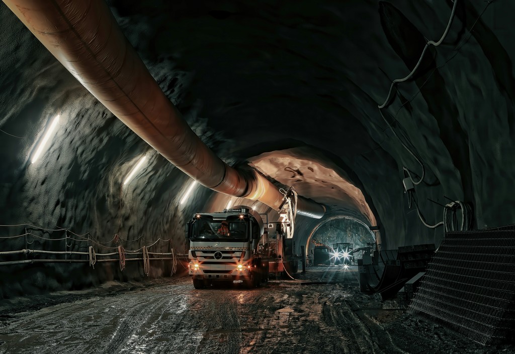 truck in tunnel