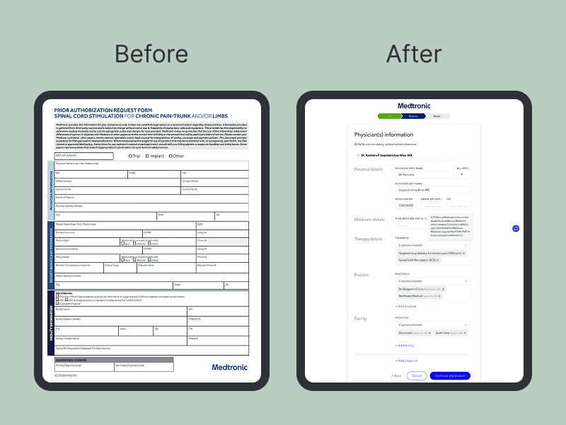 Prior Authorization (PA) login before and after