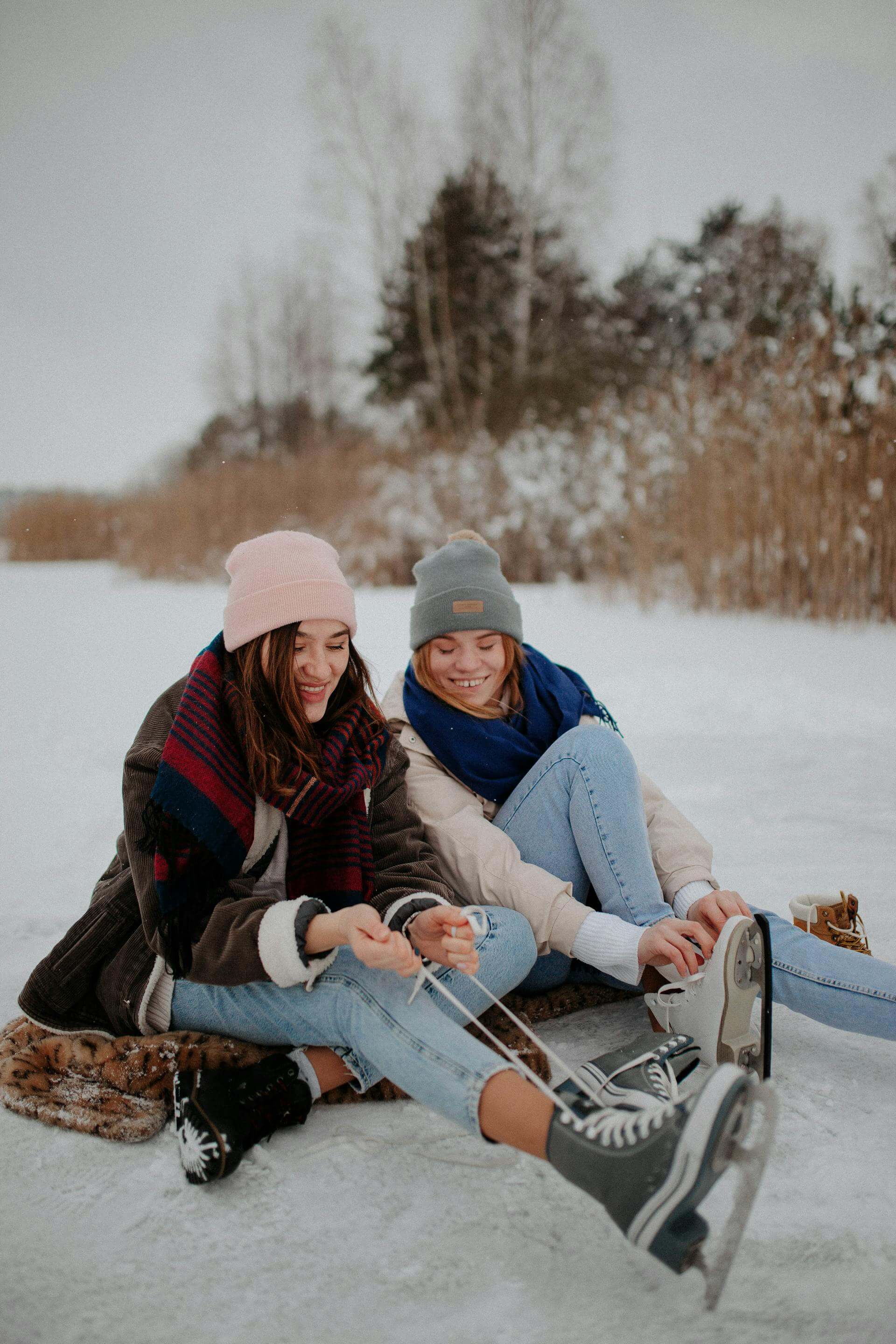 Friends ice-skating