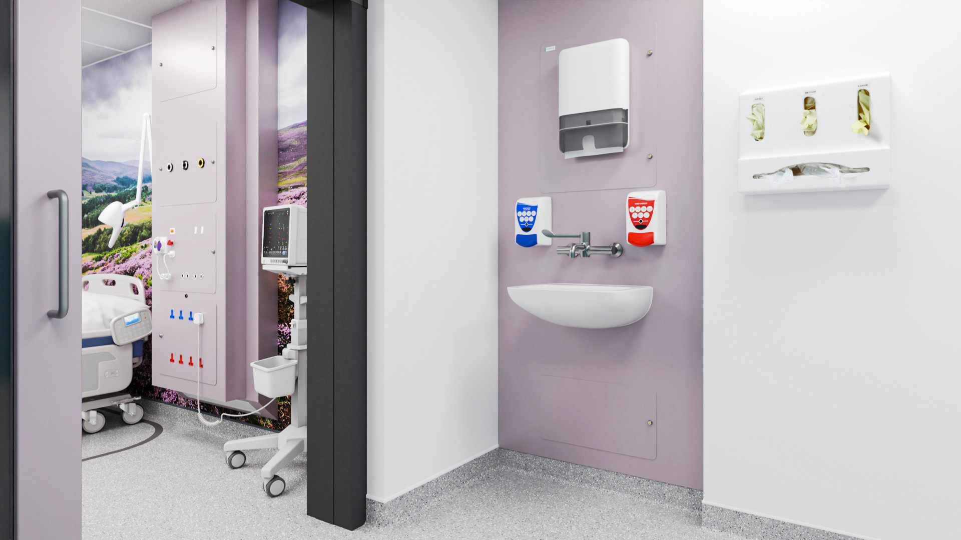 Clinical wash hand basin integrated plumbing systems