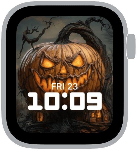 an apple watch face from the halloween terror collection