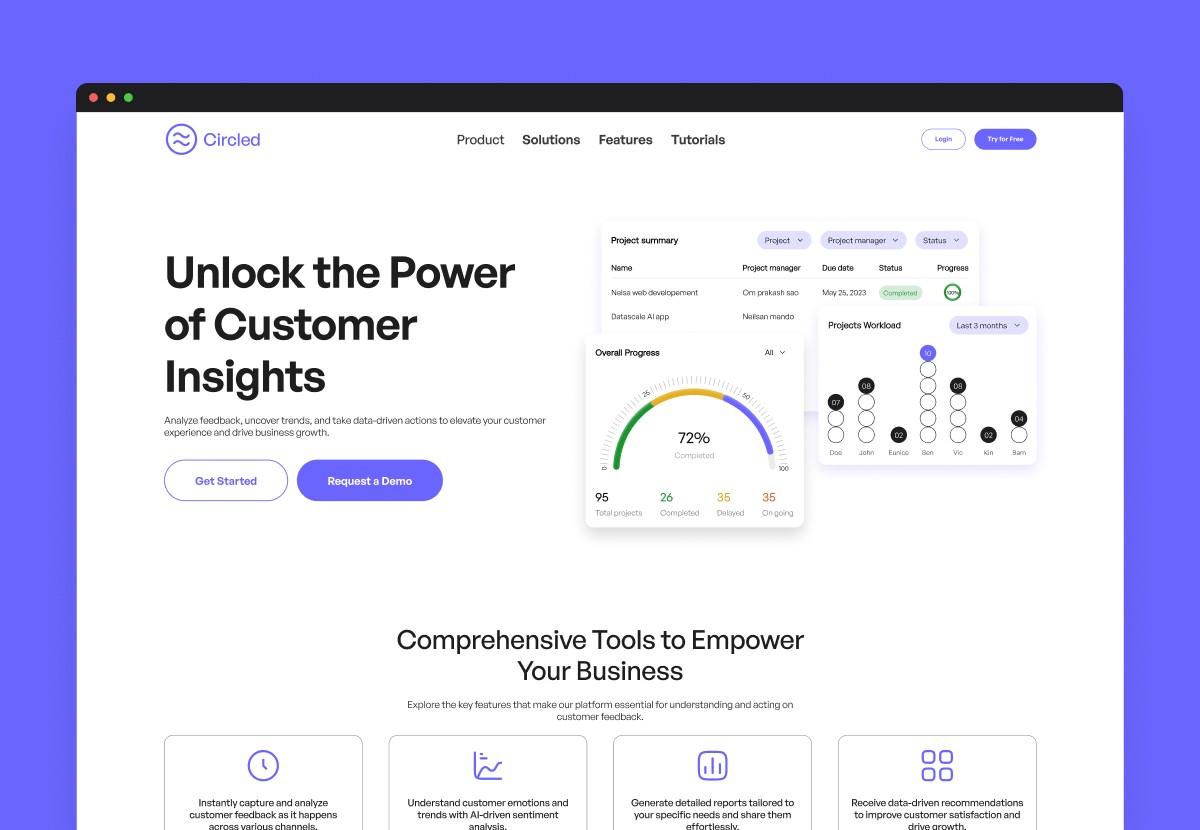 Customer Insights SaaS landing page