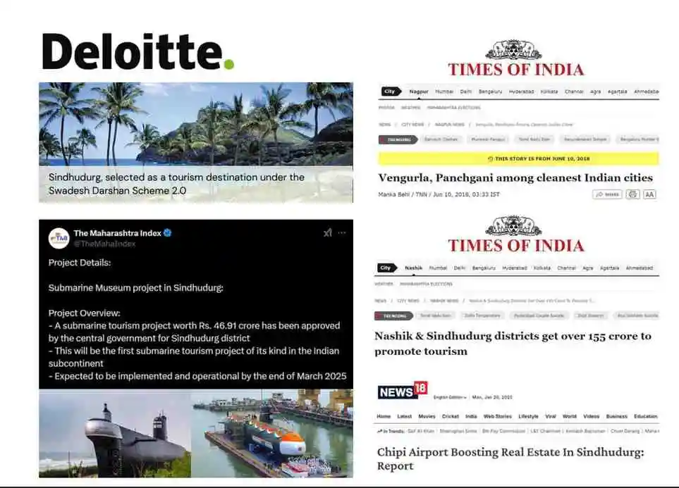 <img src="sindhudurg-tourism-real-estate.webp" alt="Sindhudurg tourism, infrastructure projects, and real estate growth driven by government initiatives like Swadesh Darshan and Chipi Airport.">