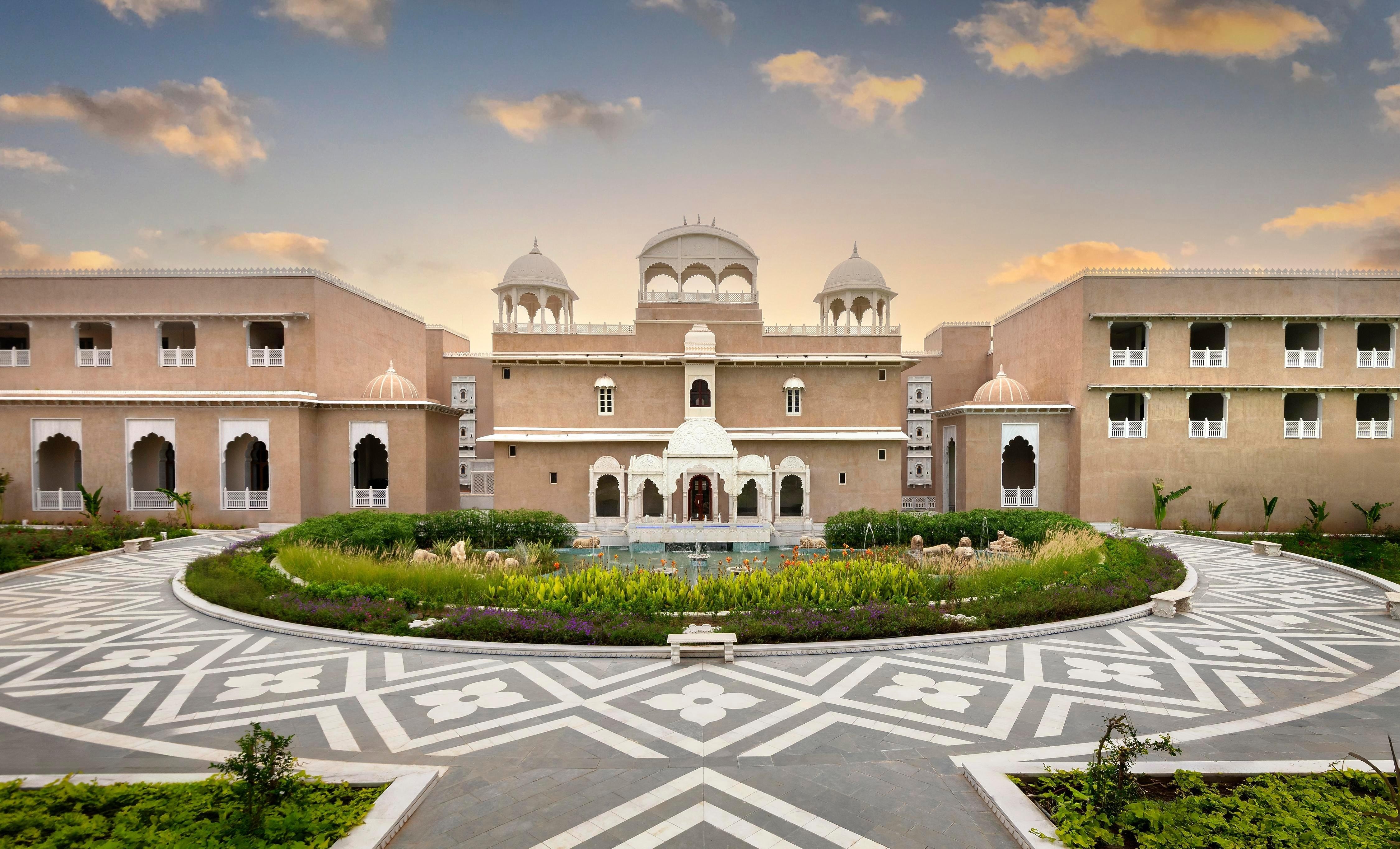 Modern curved staircase with warm ambient lighting