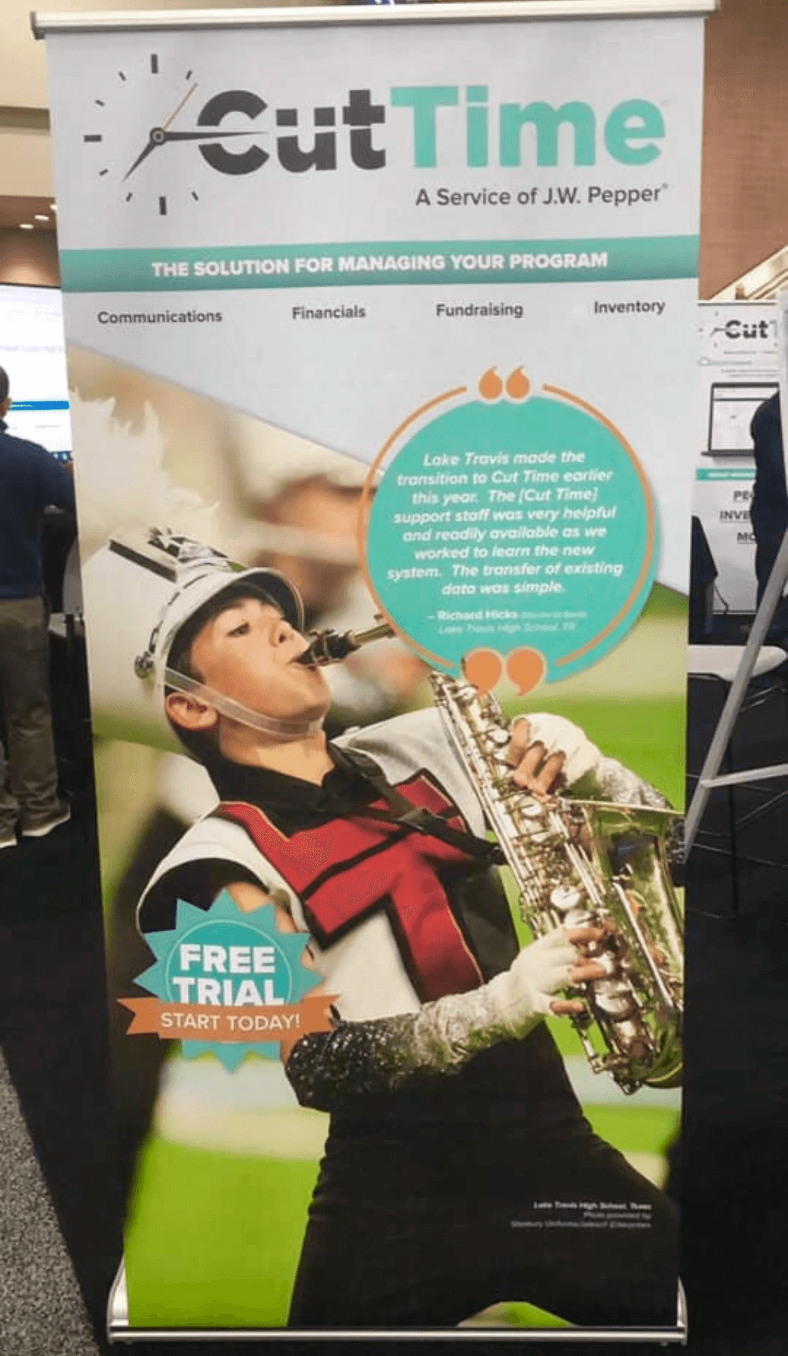 Used for advertisement for management software, CutTime