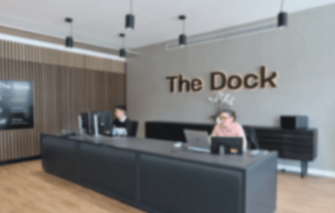 Reception area of City Calling's office at The Dock