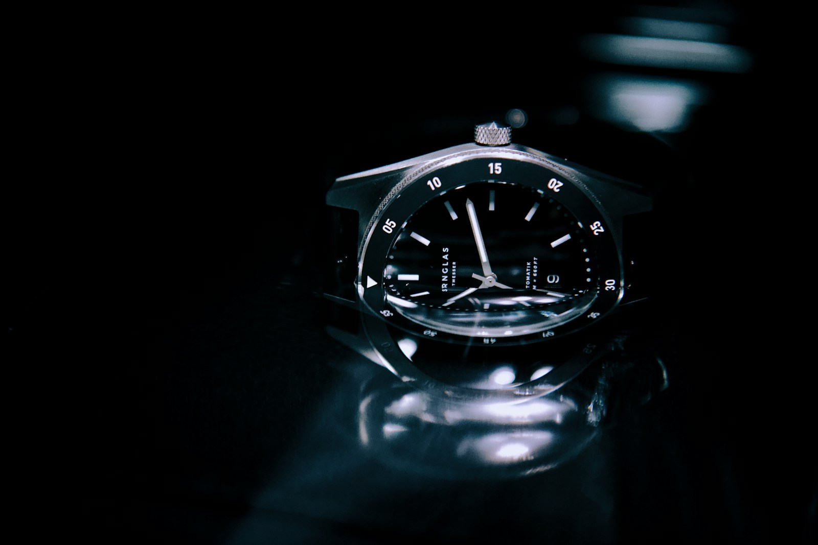 Black watch with a white face
