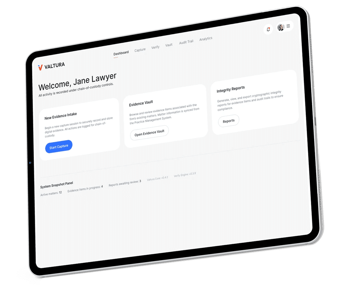A tablet displaying a digital dashboard with graphs and performance metrics.