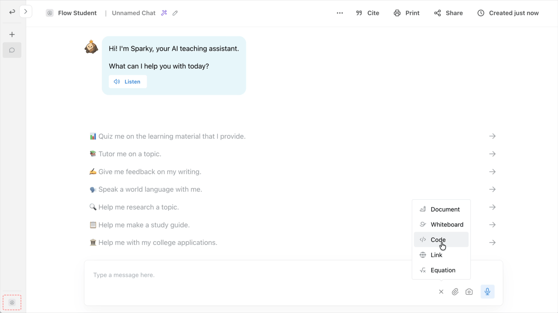 GIF of executing code on Flint