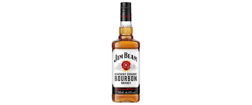 jim beam bourbon bottle white border