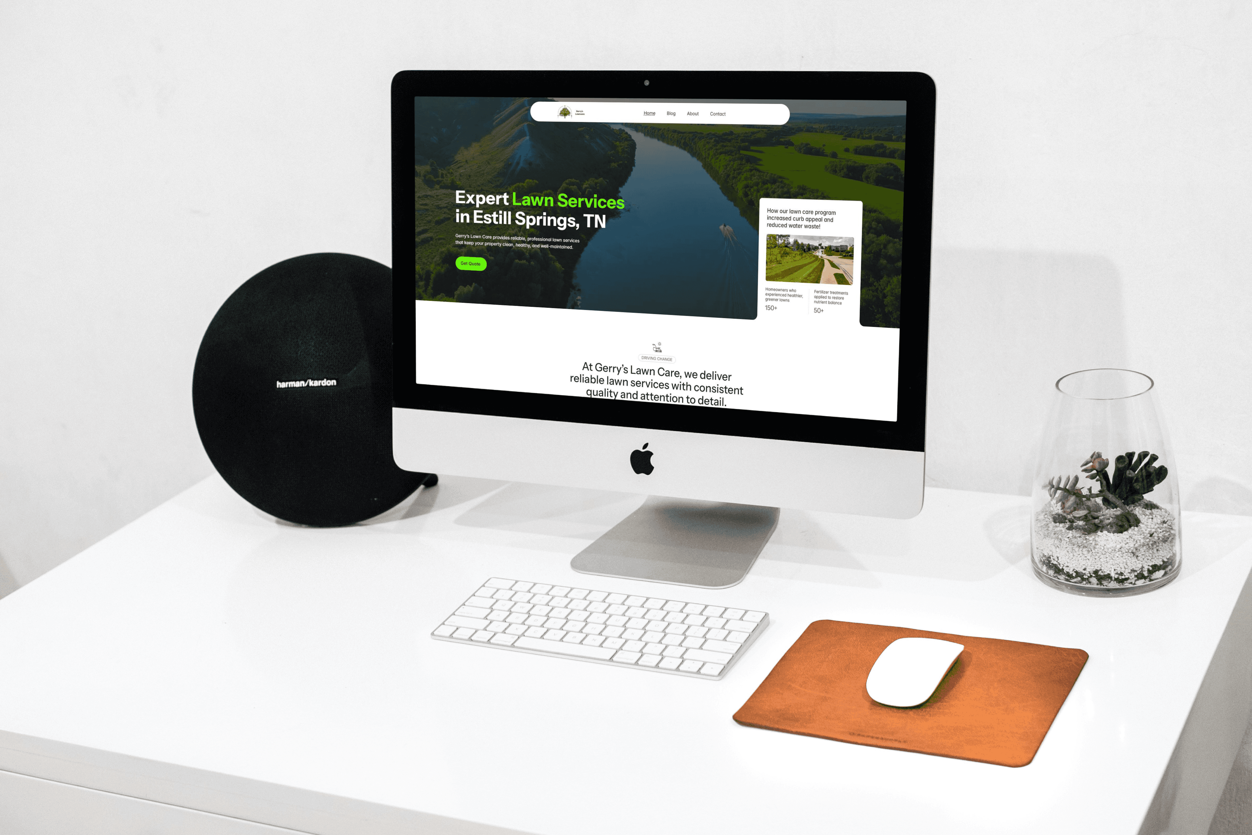 Gerry's Lawn Care Imac Mockup Website Preview