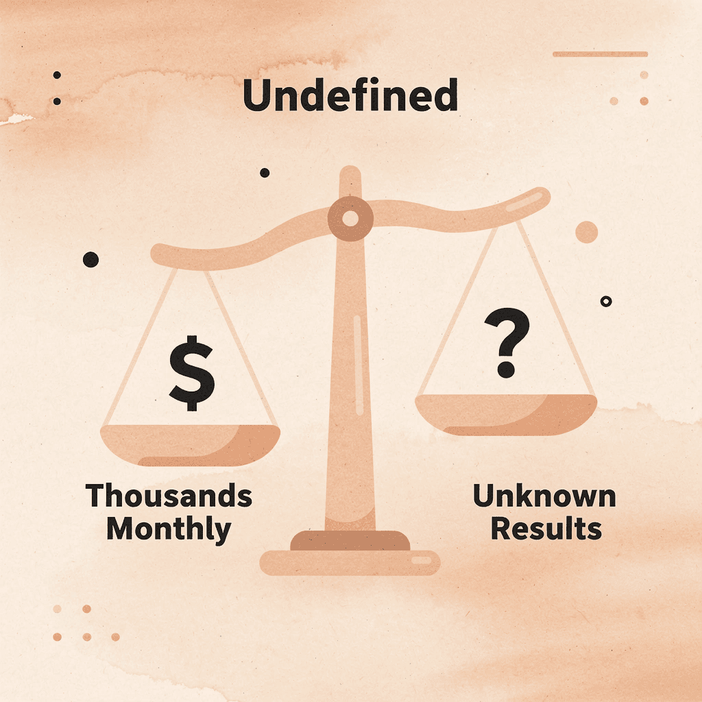 Scale weighing agency investment costs against uncertain results - Best Ecommerce SEO Agency
