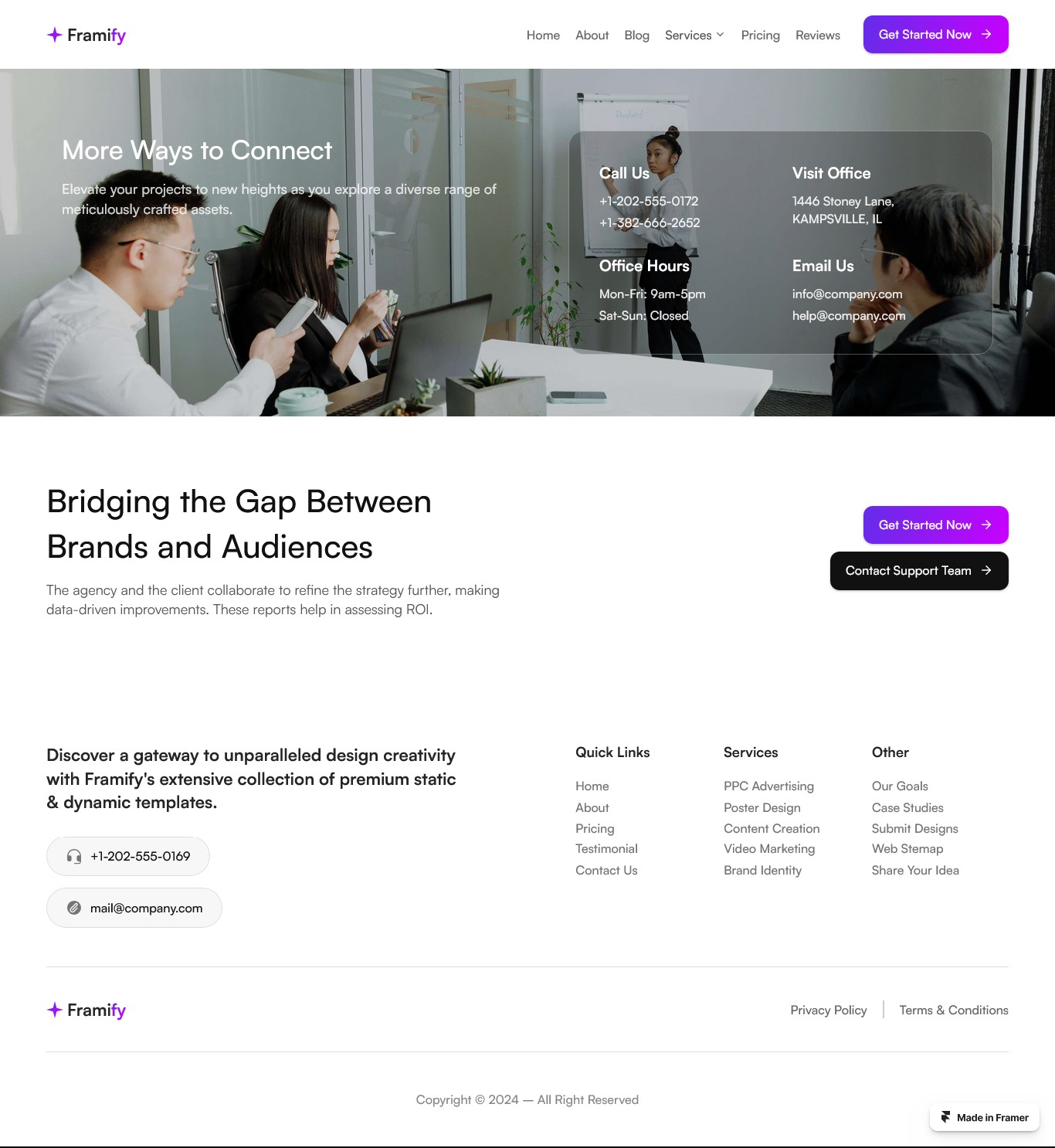 Framer Contact Page v10