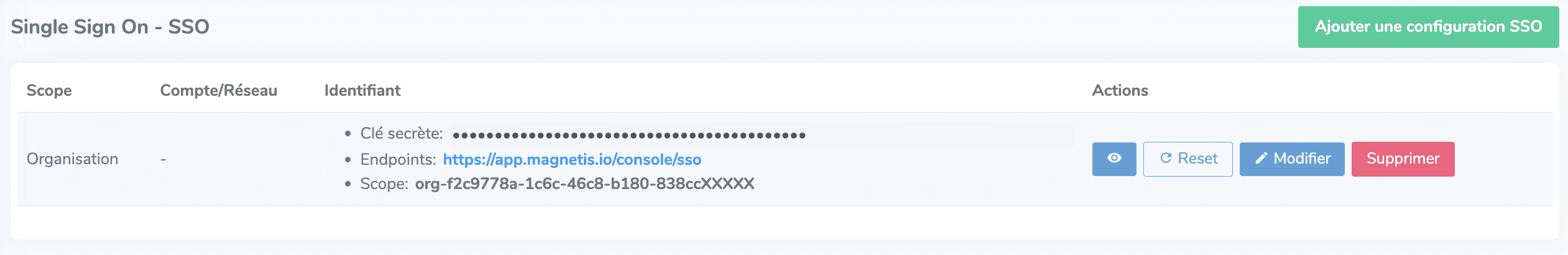 Validation configuration