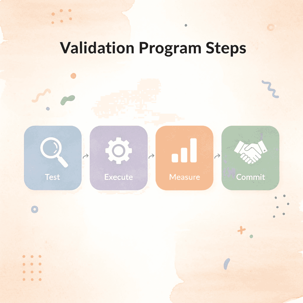 Four-step validation program process flow