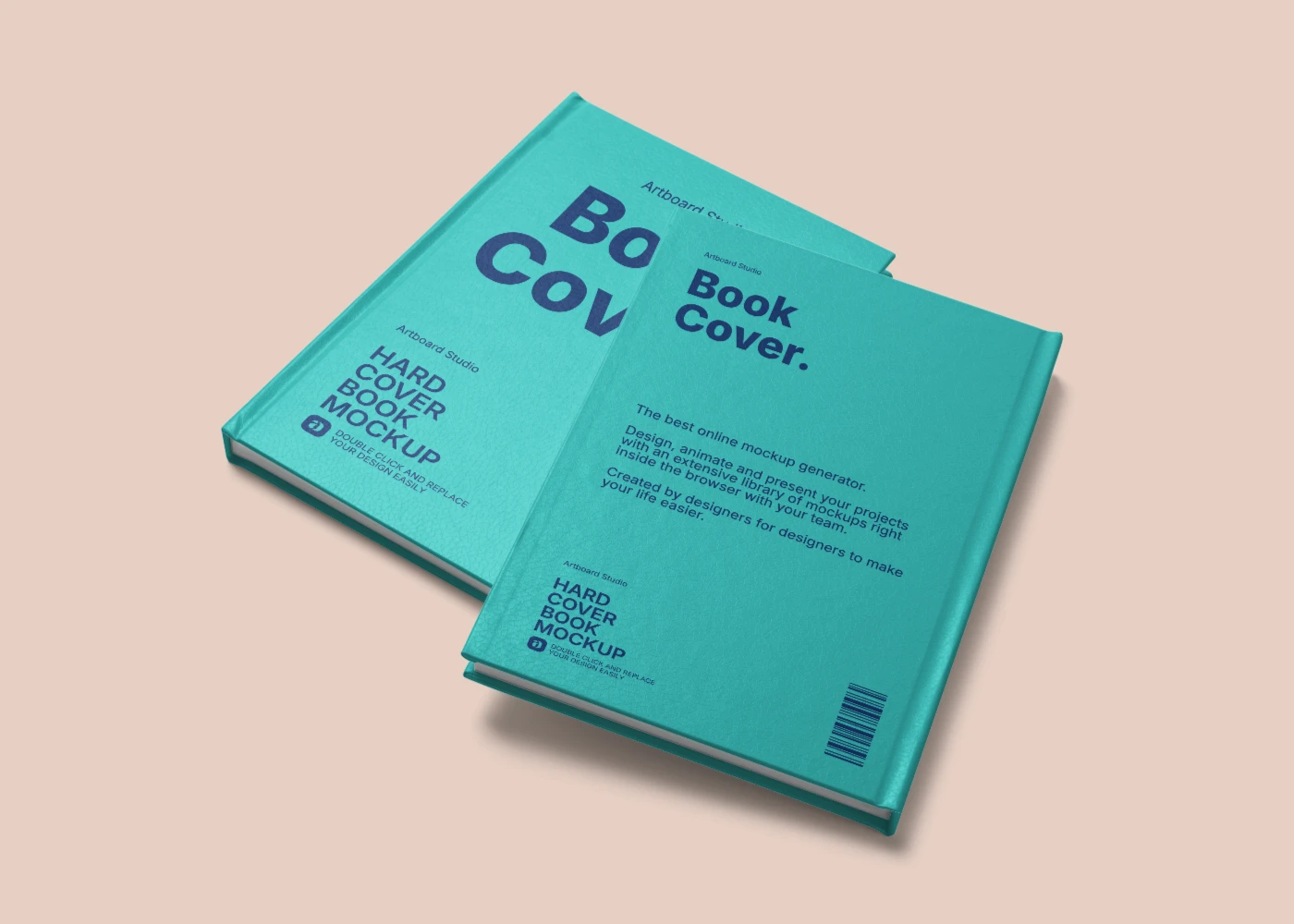 Book cover mockup with back and front