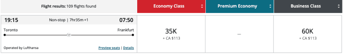 Toronto to Frankfurt with Lufthansa
