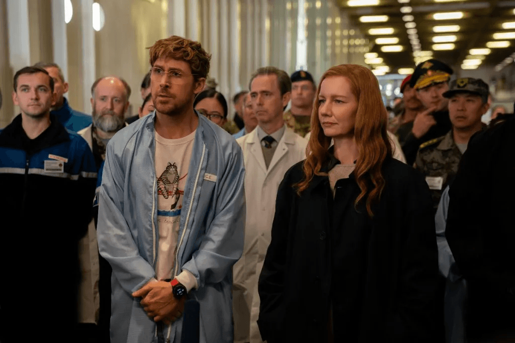 Ryan Gosling's Ryland Grace and Sandra Hüller's Eva Stratt, Project Hail Mary