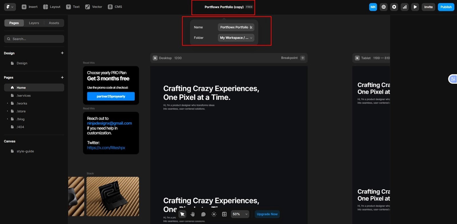 set page url or slug