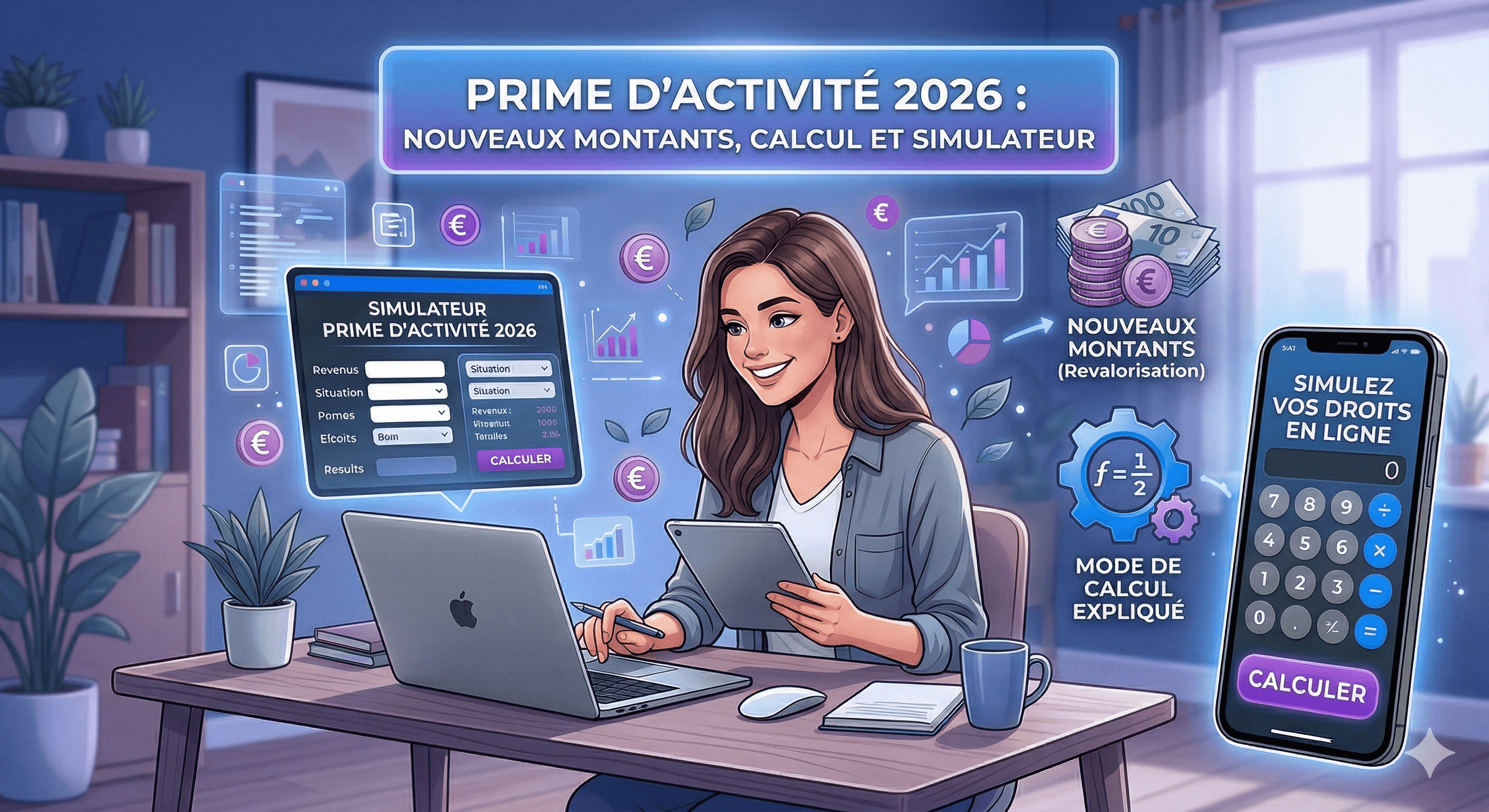 image d'un salarié qui accède à l'article de blog de linkpick sur la prime d'activité pour calculer son nouveau montant d'aide en 2026